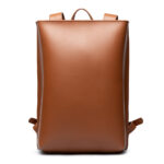 Minimalist brown leather backpack ARCH EDGE BACKPACK BROWN with a structured silhouette and adjustable straps.